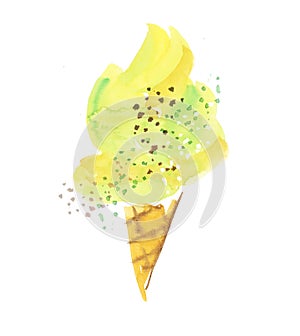 Gelato ice-cream hand drawn illustration.