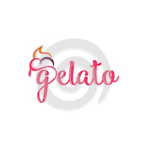 Gelato, Ice Cream Logo, Typography, Typeface, Icon, Symbol Vector Design