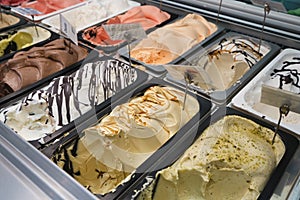 Gelato, Italian ice cream counter