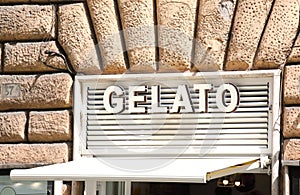 Gelato shop sign Rome Italy