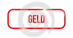 Geld - red grunge rubber, stamp