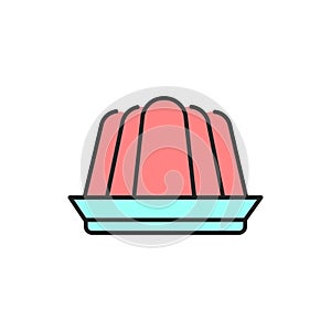 Gelee color line icon. Isolated vector element.