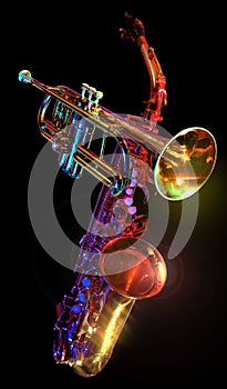 Gelled trumpet & saxaphone photo