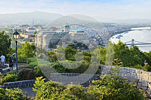 Gellert Hill and Buda castle at evening. Budapest. Hungary