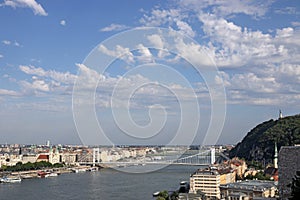 Gellert hill and Elisabeth bridge Budapest