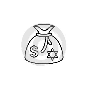 Gelt, money, sack icon. Simple line, outline vector religion icons for ui and ux, website or mobile application