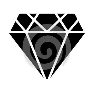 Gem glyph flat vector  icon