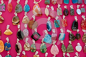 Gem Stone Earrings Displayed At Arts And Crafts Festival