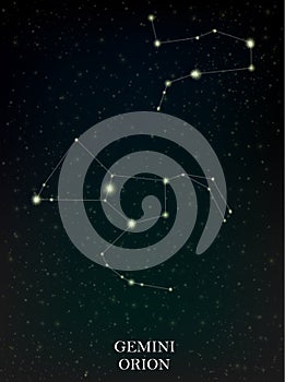Gemini and Orion constellation