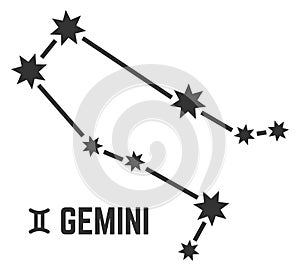 Gemini star constellation. Astrological sign. Cosmic zodiac