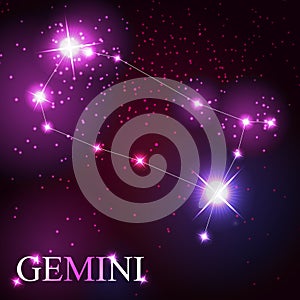 Gemini zodiac sign of the beautiful bright stars