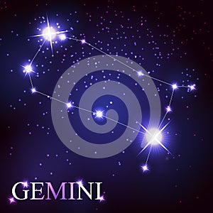 Gemini zodiac sign of the beautiful bright stars