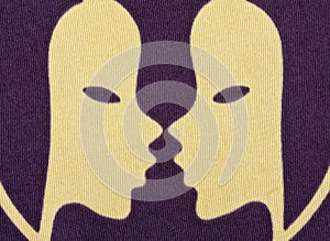 Gemini Zodiac symbol printed on textile