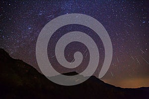 Geminid Meteor in the night sky