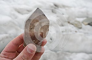 Gemmy smoky quartz crystal discovery in the Alps