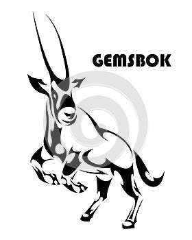 Gemsbok gallop line art