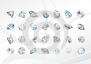 Gemstone ClipArt. Vector Diamond Digital Rhinestones bundle