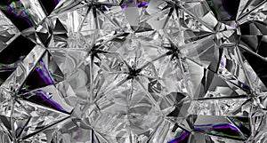 Gemstone or diamond texture closeup and kaleidoscope