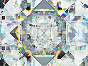 Gemstone or diamond texture closeup and kaleidoscope