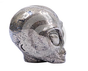 Gemstone Pyrite from Brazil Carved Crystal Star Being, Female Alien Skull,