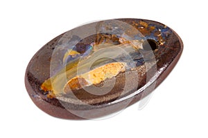 Gemstone on white background, boulder opal