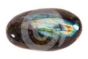 Gemstone on white background, labradorite photo