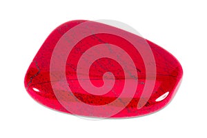 Gemstone on white background, red jasper