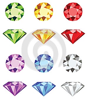 Gemstones - diamond cut vector photo
