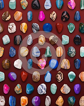 Gemstones Variety Pattern 3D illustration Render