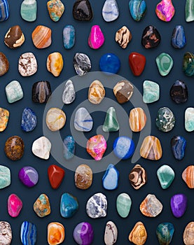 Gemstones Variety Pattern 3D illustration Render ready for design