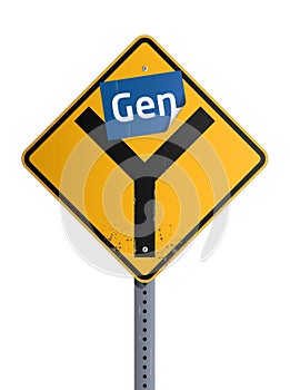 Gen Y roadsign