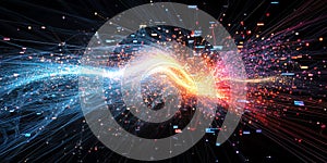 Gen Z coder works globally with a team to develop cutting-edge technology solutions for the future photo