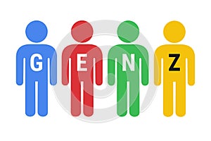 Gen Z and Generation Z - social and demographic group of young adults and teenagers. photo