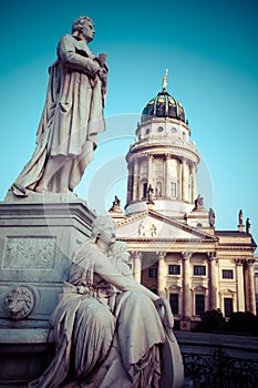 Gendarmenmarkt in Berlin, Germany. View on German Cathedral and Konzerthaus.