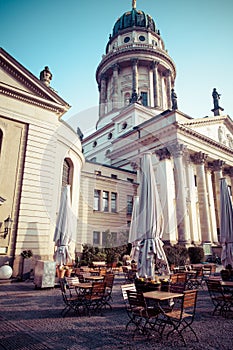 Gendarmenmarkt in Berlin, Germany. View on German Cathedral and Konzerthaus.