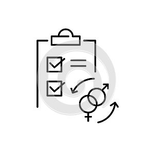 Gender affirmation surgery medical checklist. Pixel perfect, editable stroke icon