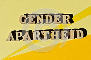 Gender Apartheid, phrase as banner headline