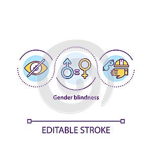 Gender blindness concept icon