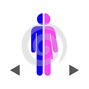 Gender differences icon on a white background