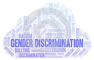 Gender Discrimination - type of discrimination - word cloud