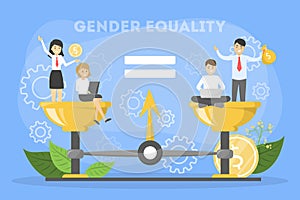 Gender equality concept. Female and male character