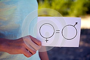 Gender equality female and male symbol