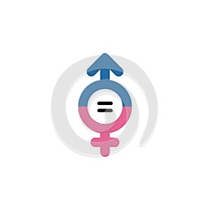 Gender Equality Icon, Sex Vector Symbol, Female and Male Sign
