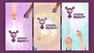 Gender equality, male and female equal symbol