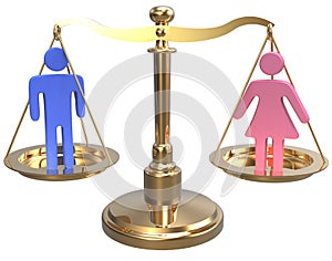 Gender equality sex justice 3D scales