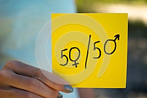 Gender equality symbol 50/50