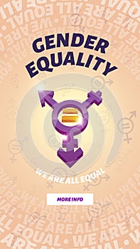 Gender equality, symbol of male and female equal