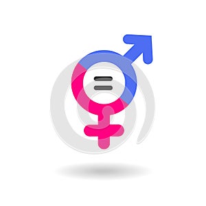 Gender Equality Vector Icon isolated on white BG