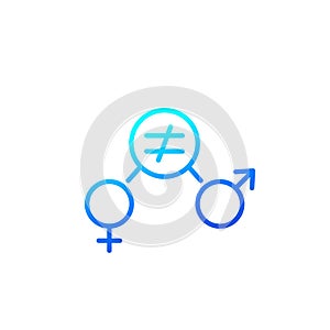 Gender equity icon, outline vector