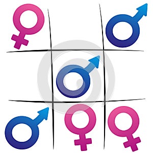 Gender Fight Winning Man Tic Tac Toe